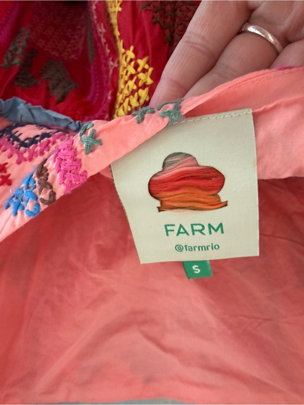 FARM Rio Multicolor Embroidered Mini Dress with Yellow Ruffle Straps - Picture 3 of 3